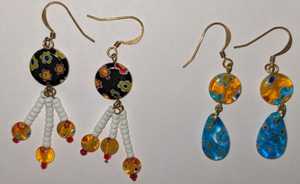 millefiori glass earings